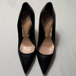 Sebastian Milano Black Leather Stiletto Heels with metal heel detail size 41